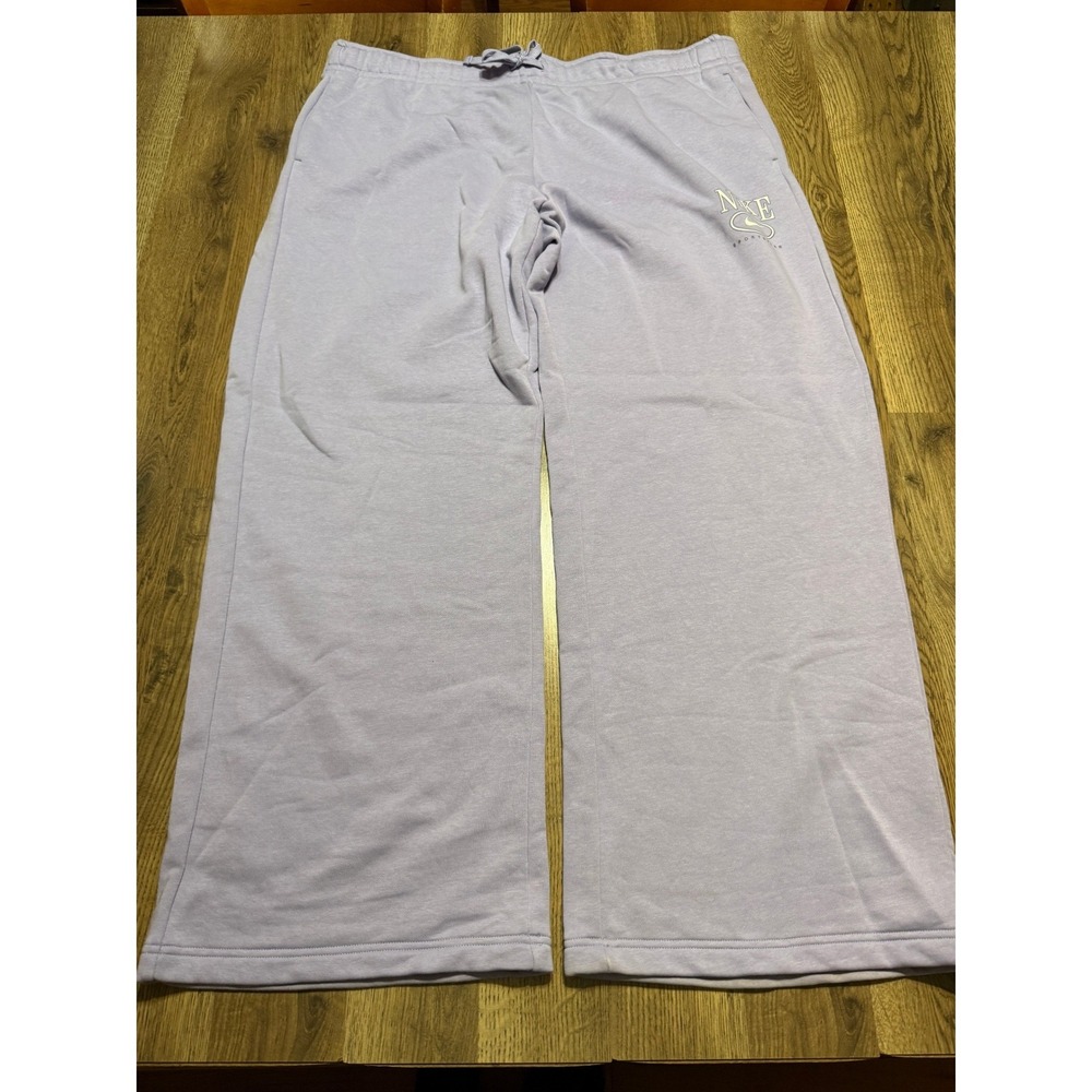 Nike Sportswear Pants Women Size XXL Lilac Wide Leg Sweatpants High Rise Pockets